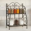 Foldable 2-tier kitchen spice rack for organized cooking space