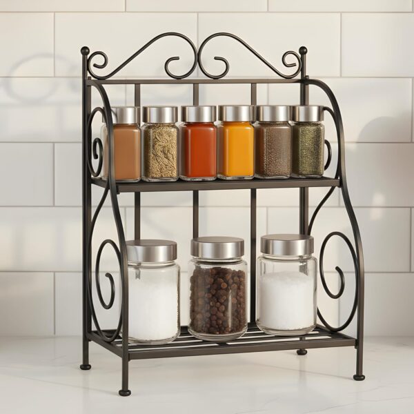 Compact foldable spice rack ideal for small kitchens