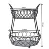 Kitchen storage basket 2 tier stand for fresh produce