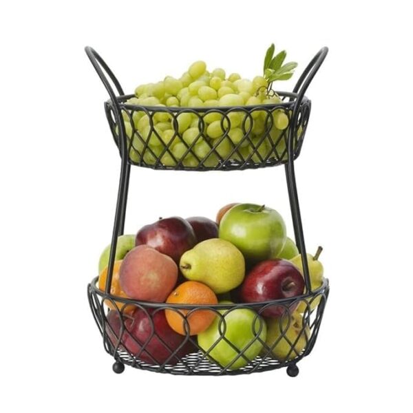 2 tier wire fruit basket for fresh produce organization