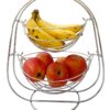 High grade stainless steel double julla fruit and vegetable basket stand