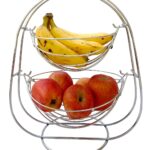 High grade stainless steel double julla fruit and vegetable basket stand
