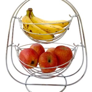 High grade stainless steel double julla fruit and vegetable basket stand