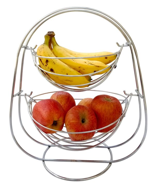 High grade stainless steel double julla fruit and vegetable basket stand