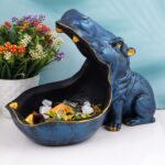 Angry hippopotamus mouth open sculpture bold animal home decor