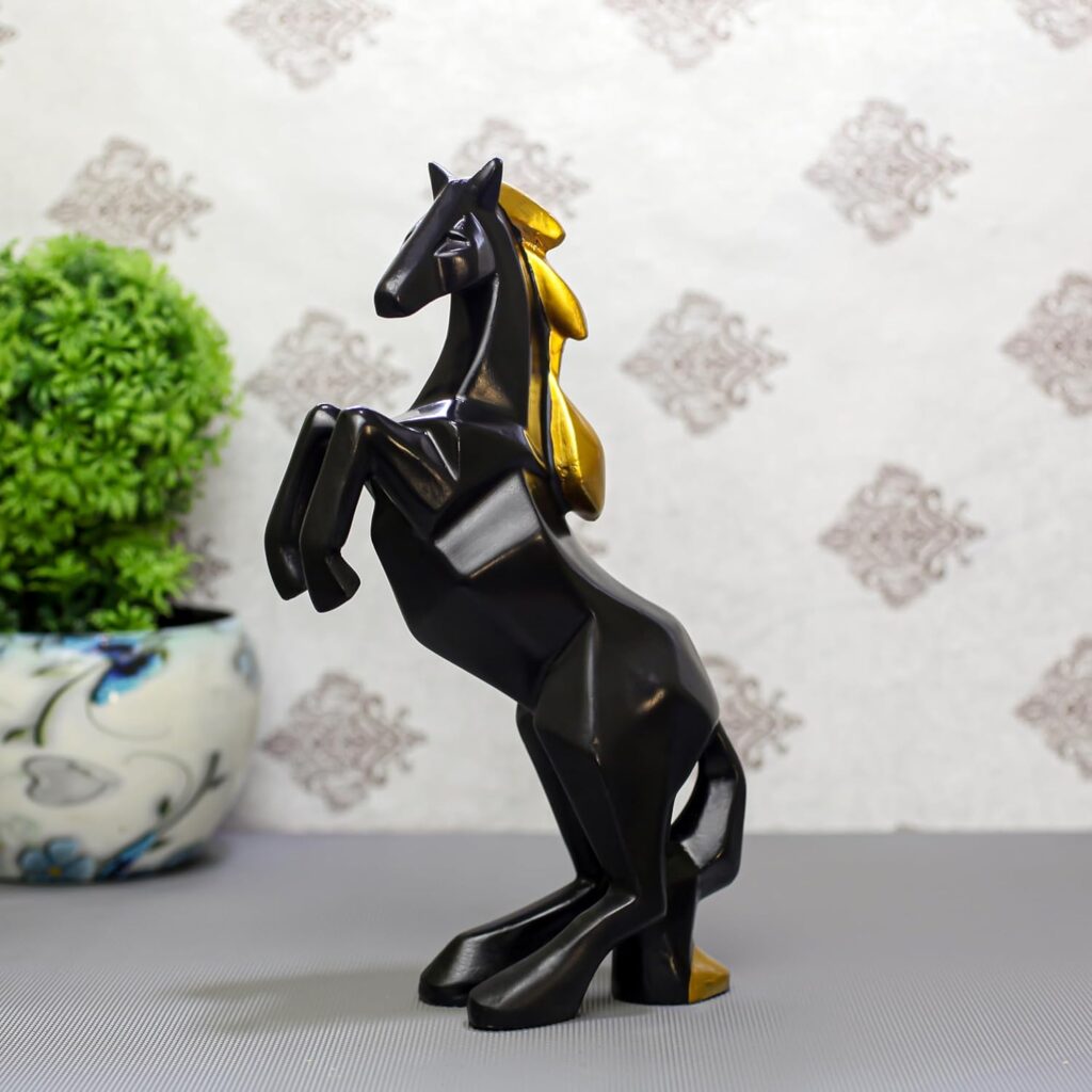 Decorative polyresin jumping horse statue symbol of power and freedom