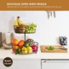 Stainless steel double layer basket stand for fruits and veggies