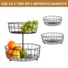 Durable steel 2 level basket stand for produce storage