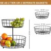 Two-tier steel fruit and vegetable organizer for modern kitchens