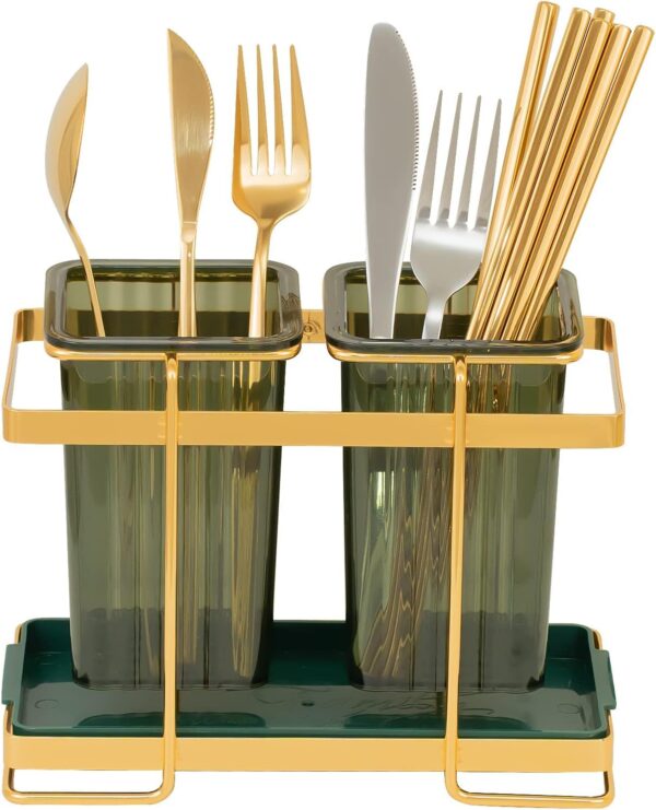 Space-saving cutlery holder for organized kitchen storage