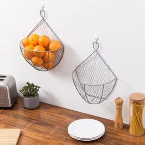 Stainless steel space-saving wall-mounted metal shelf for kitchen storage