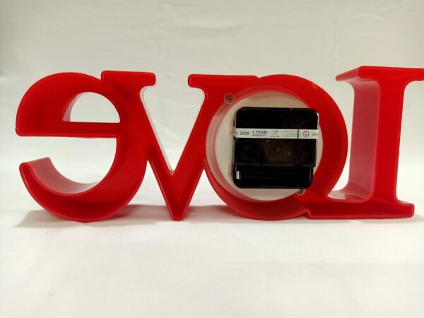 Red decorative love table clock for desk and shelf décor