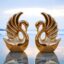 Ceramic swan couple showpiece symbolizing love and togetherness