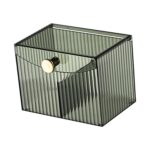 Bathroom canister with lid desktop makeup organizer for cotton pads and accessories