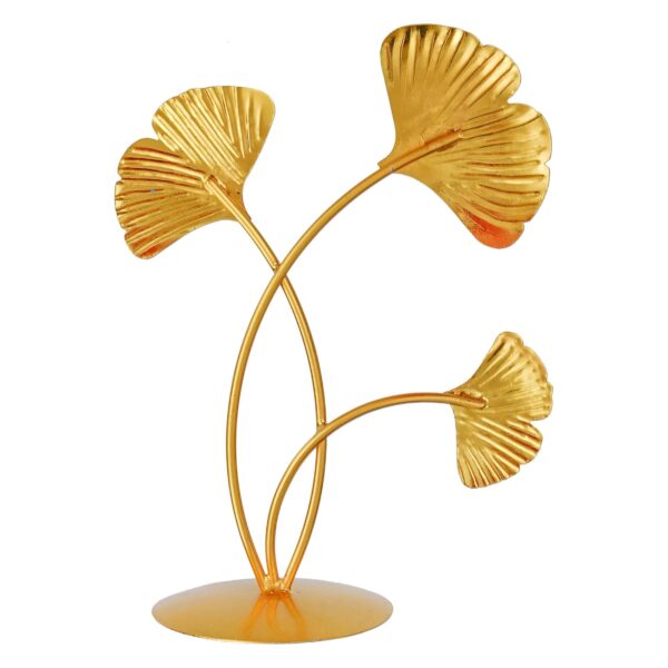 Designer iron gold plated leaf decor stand for contemporary interiors