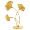 Modern three leaf shape gold plated iron decor tabletop showpiece