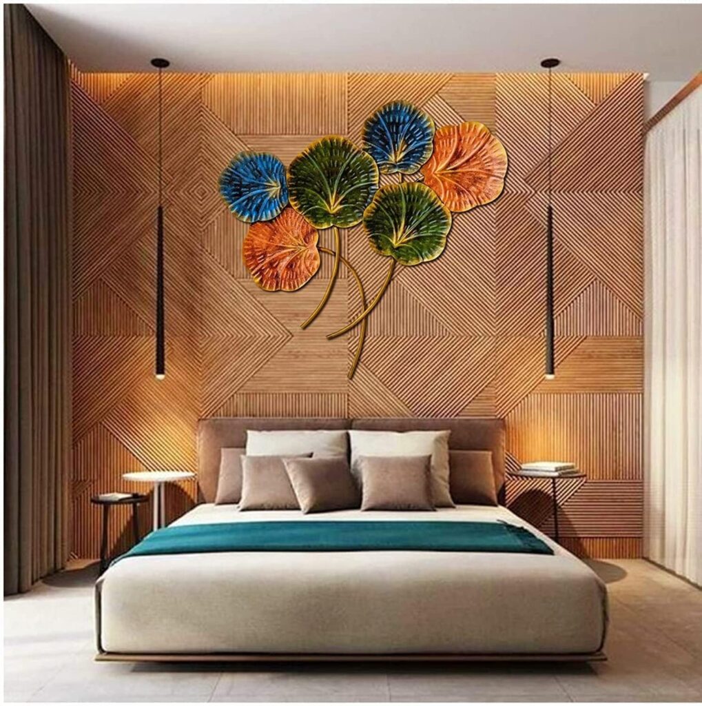 Decorative lotus leaf metal wall hanging for premium home styling