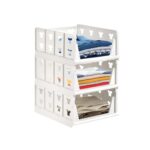 Multifunctional three tier storage rack for folded clothes and accessories