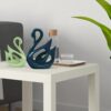 Romantic lucky swan pair ceramic figures for home decoration