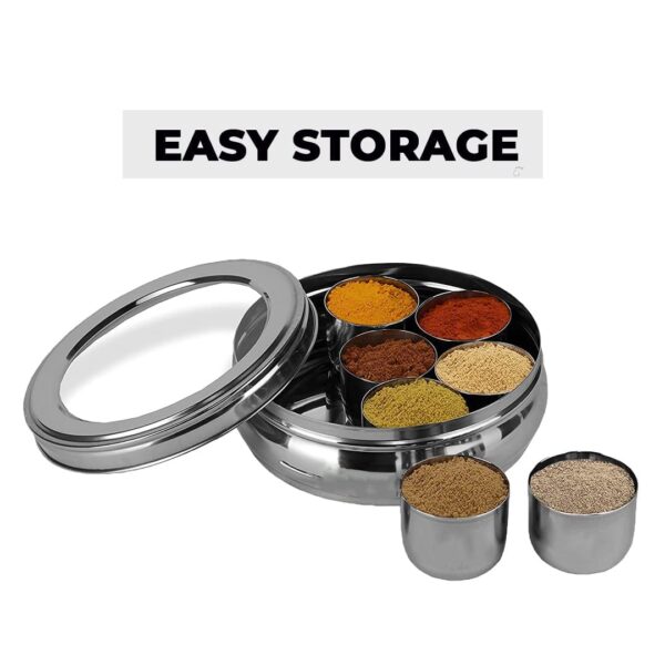 Long-lasting stainless steel masala box organizer