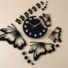 Acrylic butterfly wall clock with decorative wings for modern home décor