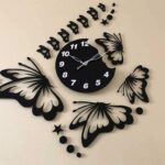 Acrylic butterfly wall clock with decorative wings for modern home décor