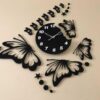 Contemporary acrylic butterfly wall clock for office décor