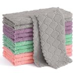 Highly absorbent microfiber kitchen towels for cleaning and drying