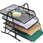 4 tier metal file tray for organizing papers and documents