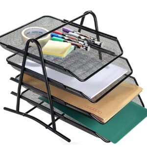 4 tier metal file tray for organizing papers and documents