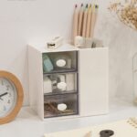 Desktop organization storage solution with multiple compartments