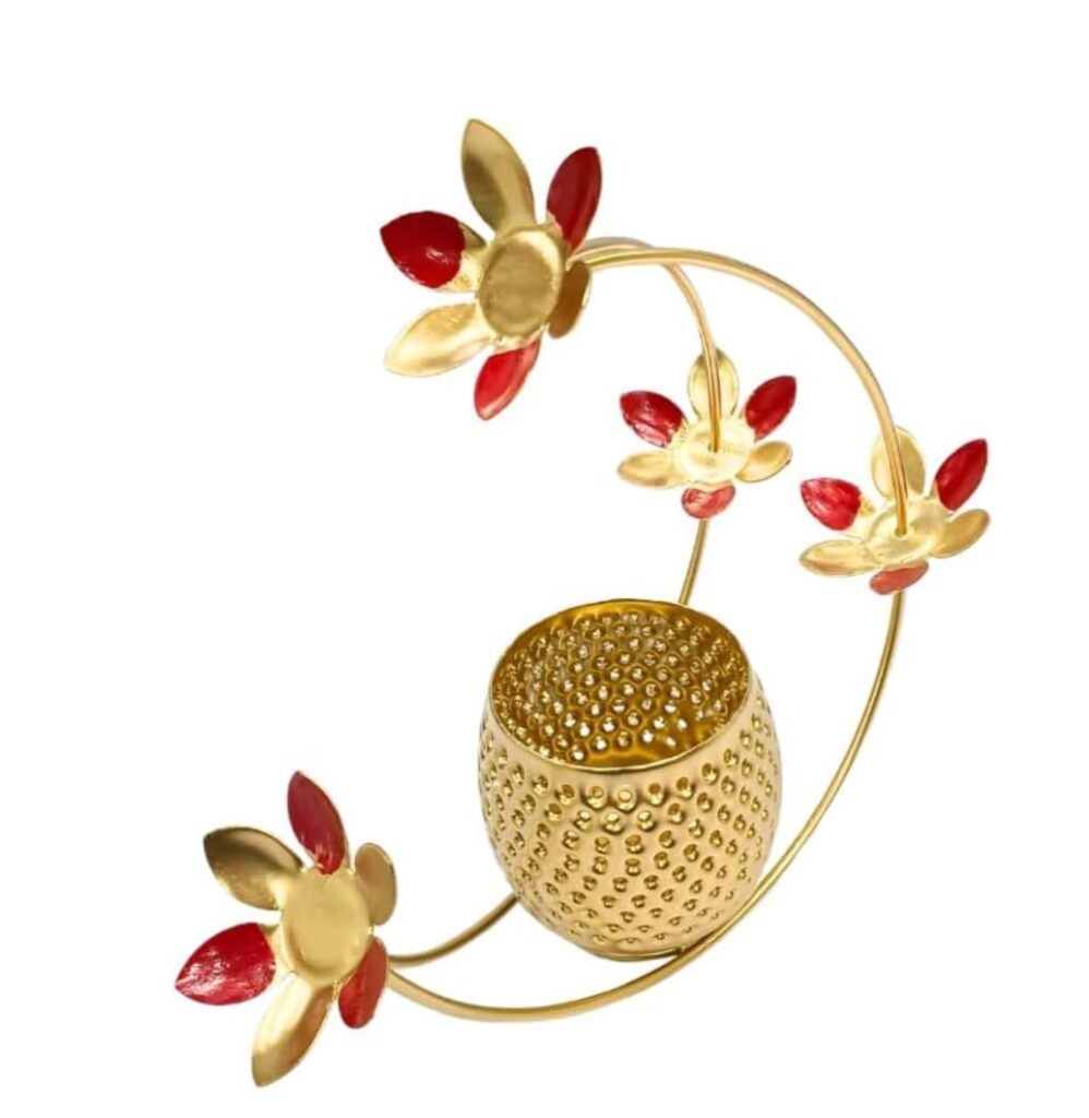 Luxury moon gold tealight holder for home and office decor