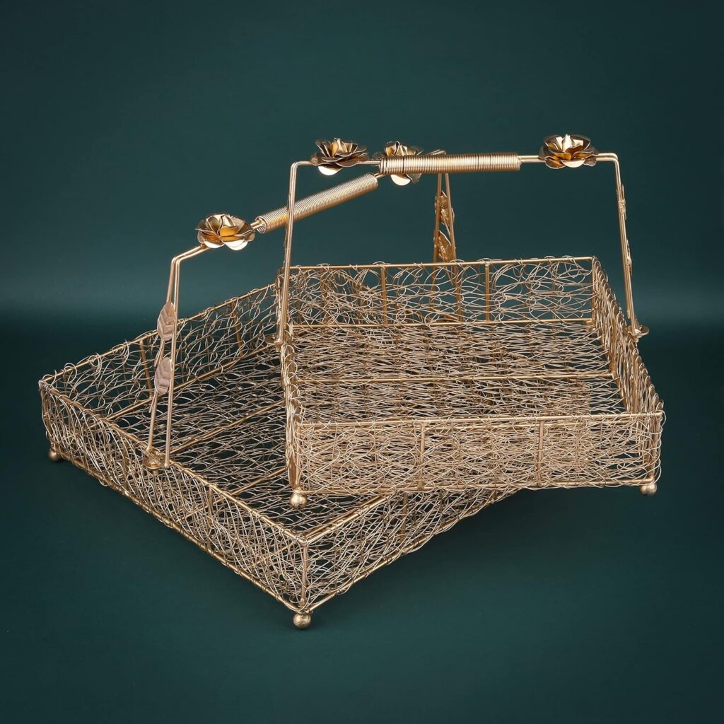 Premium 2-piece metal mesh wire hamper baskets for home storage and organization.