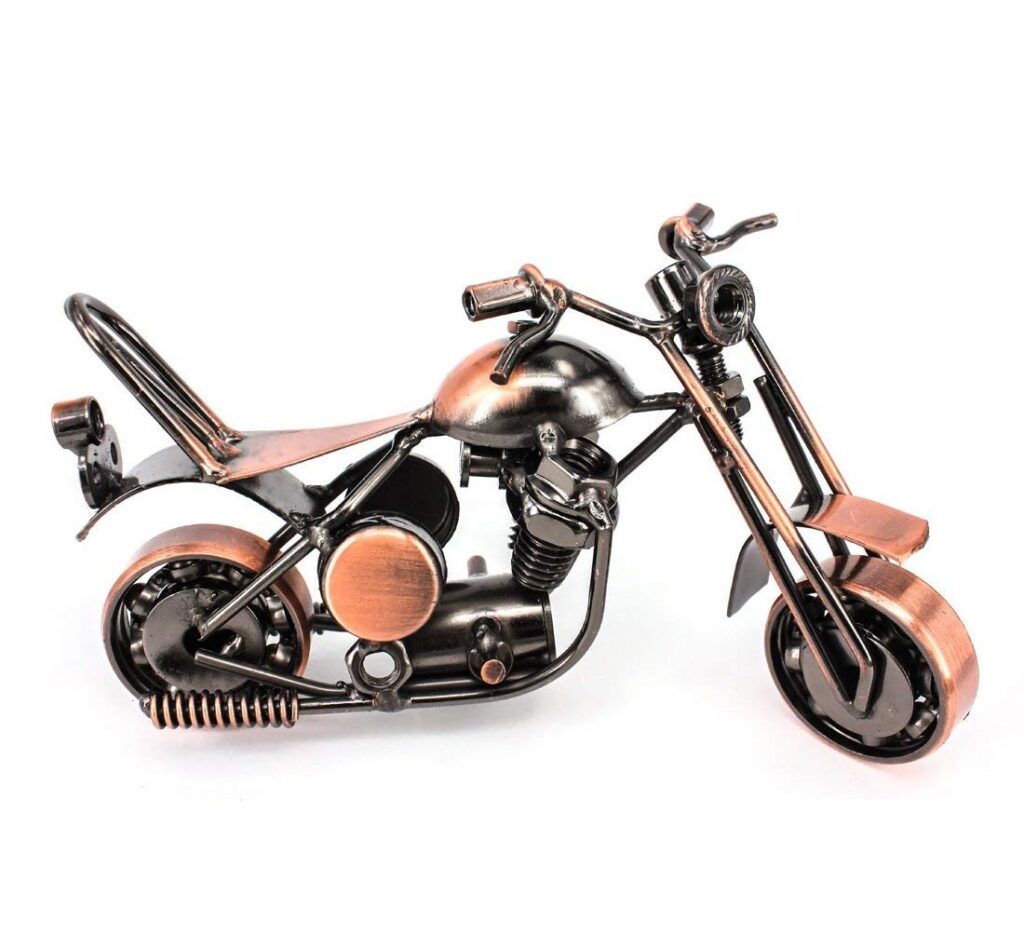 metal motorcycle decor figurine iron sculpture for desk