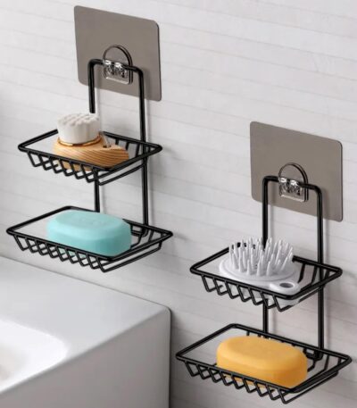 Metal magic sticker series self adhesive soap holder for bathroom