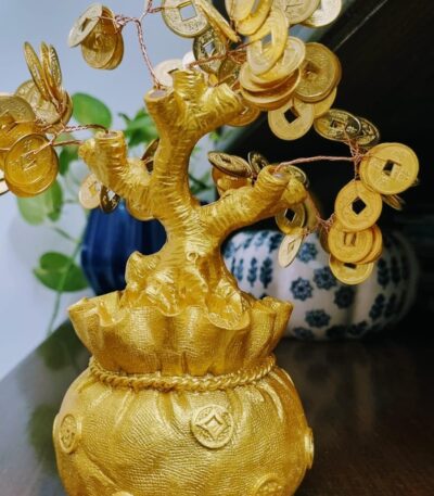 Wealth attracting money potli tree with coin accents
