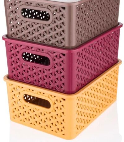 Multipurpose solitaire storage basket with lid for organized home storage