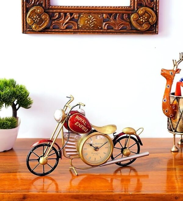 Decorative motorbike table clock for bike lovers home décor
