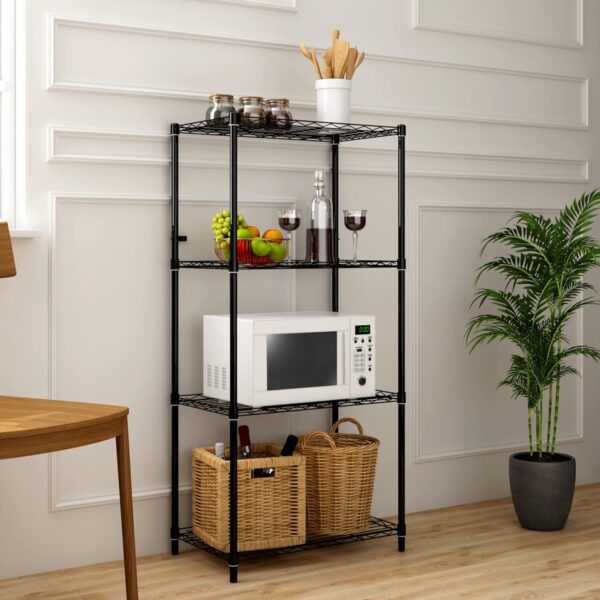 Strong black metal cabinet for organizing kitchenware