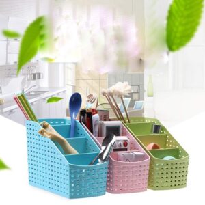 Desktop basket organizer for pens, notes, and small accessories