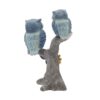 Artistic owl couple statue sitting on tree for home décor