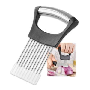 Stainless steel cutter for slicing vegetables with storage container