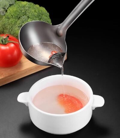 Stainless Steel Oil Separator Ladle – Premium Oil Filter Soup Spoon