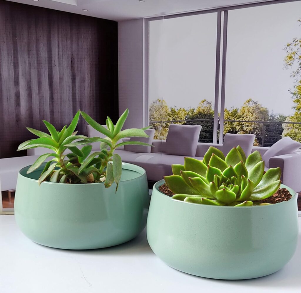 Metal handi flower pot for indoor plants and home decor