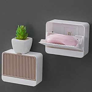 Premium plastic wall mounted double bar bathroom soap box holder