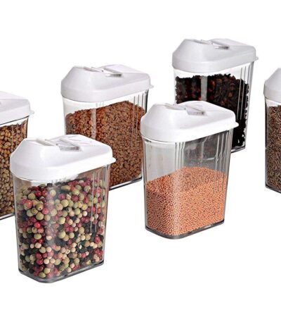 Plastic kitchen storage box for cereal with airtight lid and handle