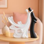 Romantic Hugging Couple Resin Figurine for Home Décor