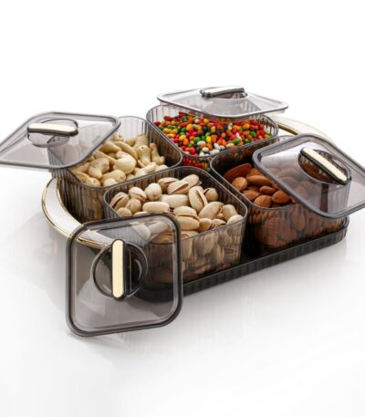 Elegant dry fruit storage box with four section airtight design