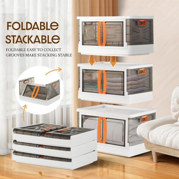 Foldable large portable cupboard with three sections