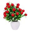 Indoor artificial red cherry plant with premium planter pot